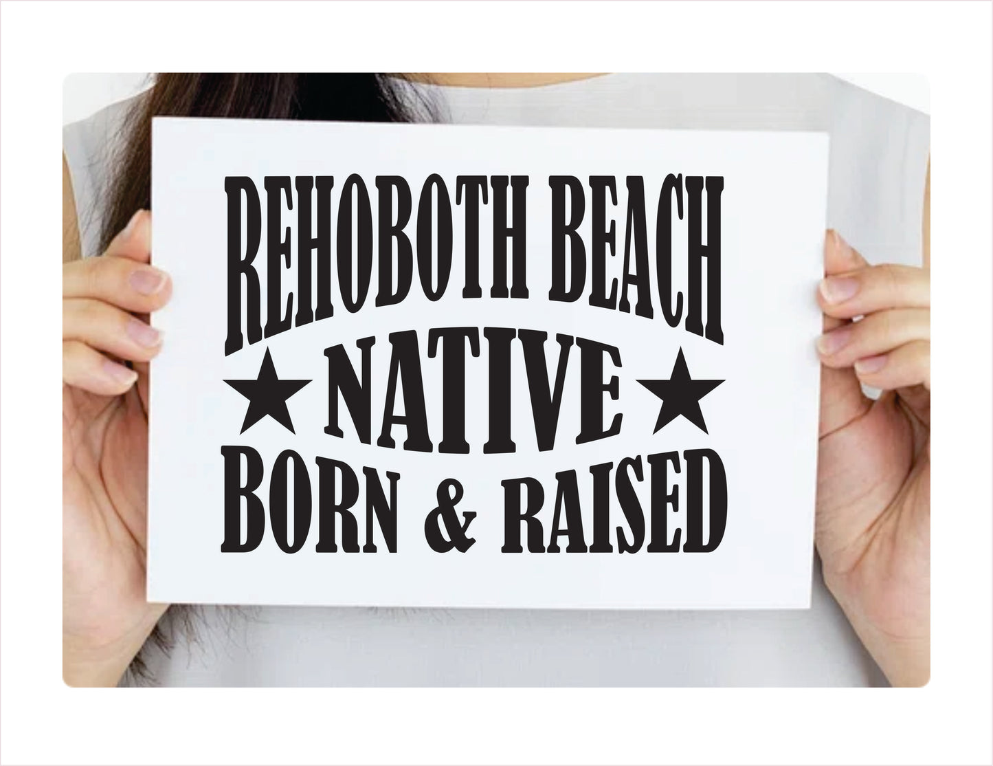 Rehoboth Beach native born raised Delaware city Usa black decal sticker