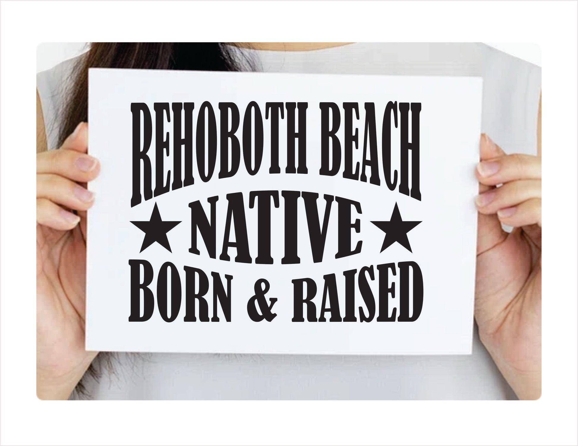 Rehoboth Beach native born raised Delaware city Usa black decal sticker