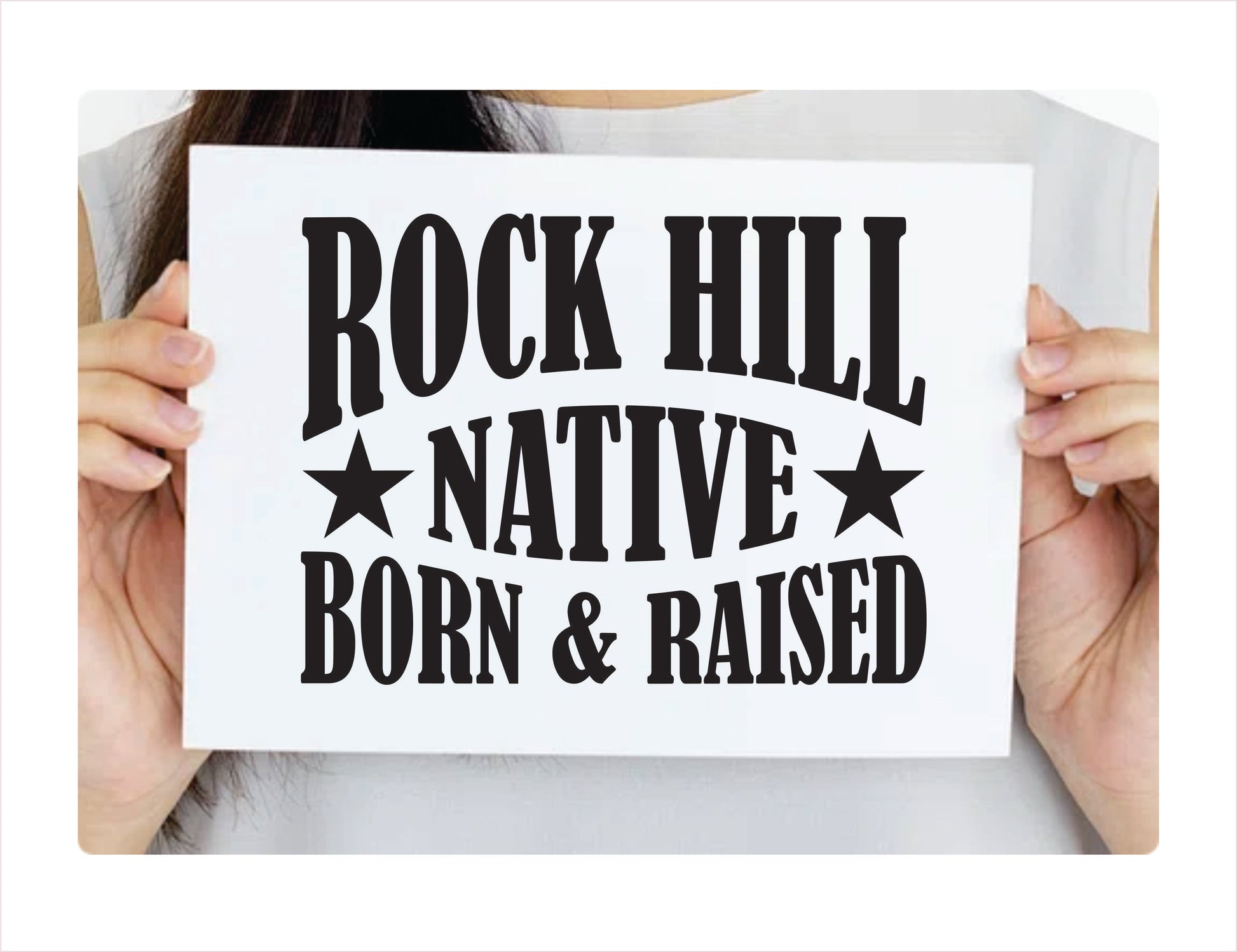Rock Hill native born raised South Carolina city Usa black decal sticker
