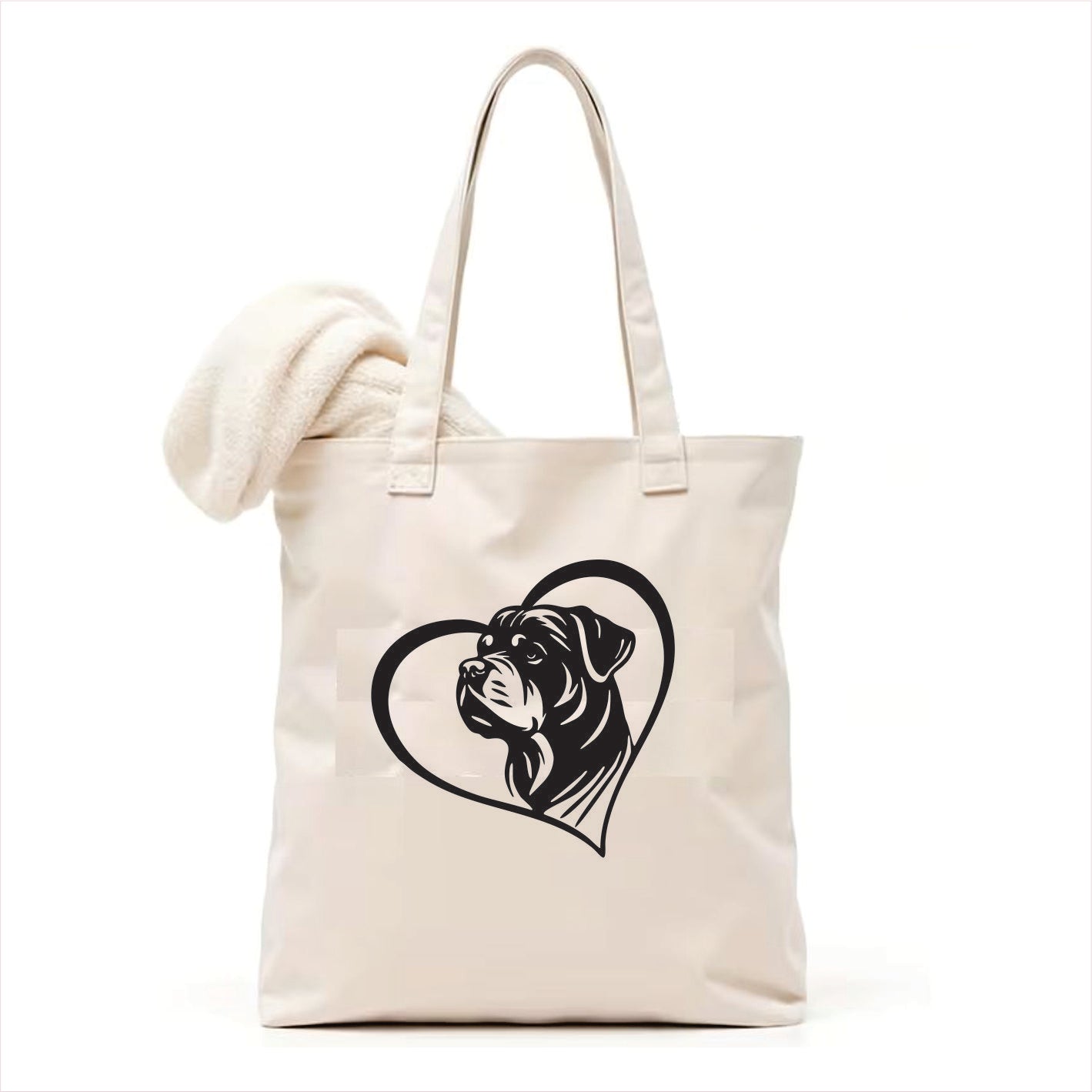 Rottweiler heart tote bag 2