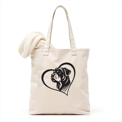 Rottweiler heart tote bag 2