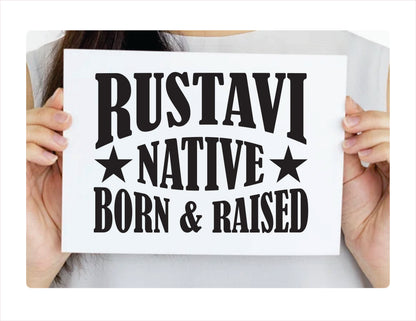 Rustavi native born raised Georgia city Usa black decal sticker