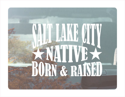 Salt Lake City native born raised Utah city usa white decal