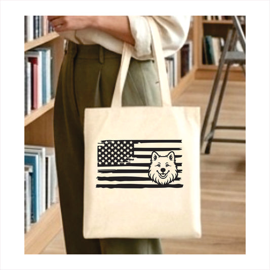 Samoyed dog tote bag usa 1