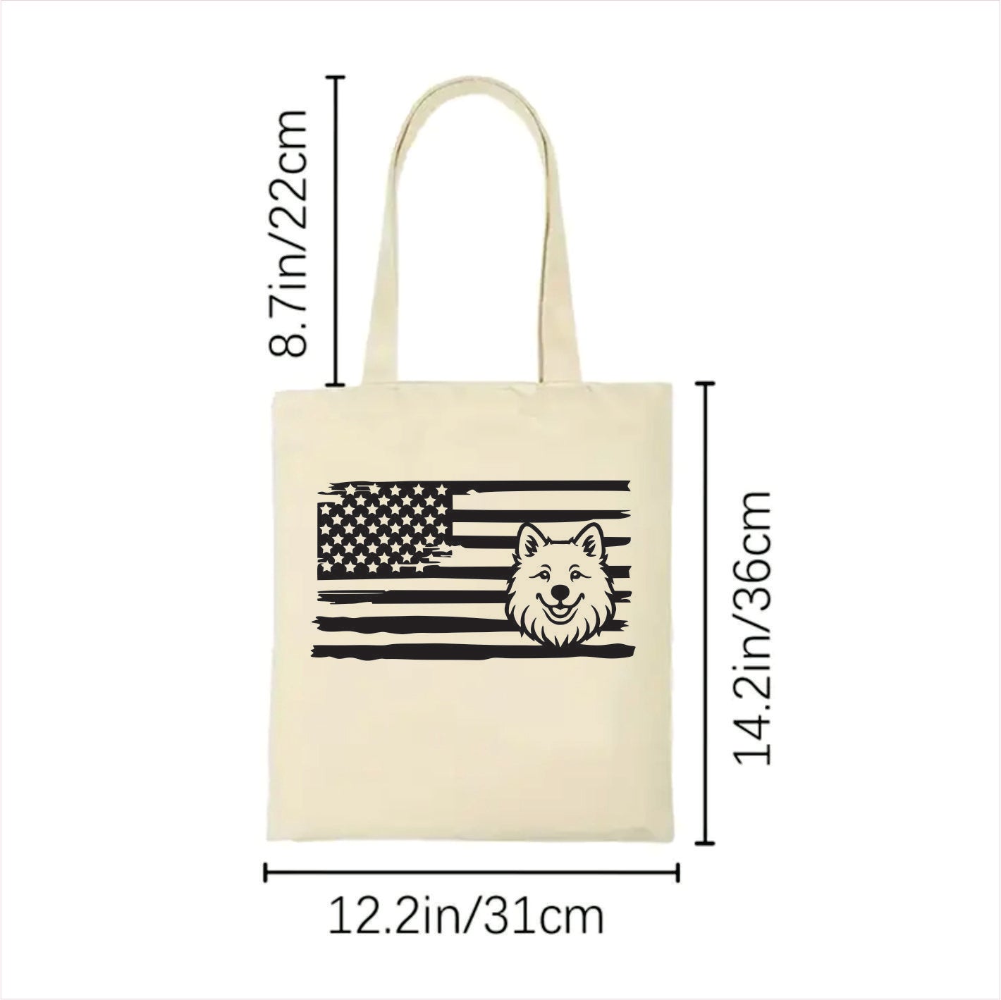 Samoyed dog tote bag usa 2