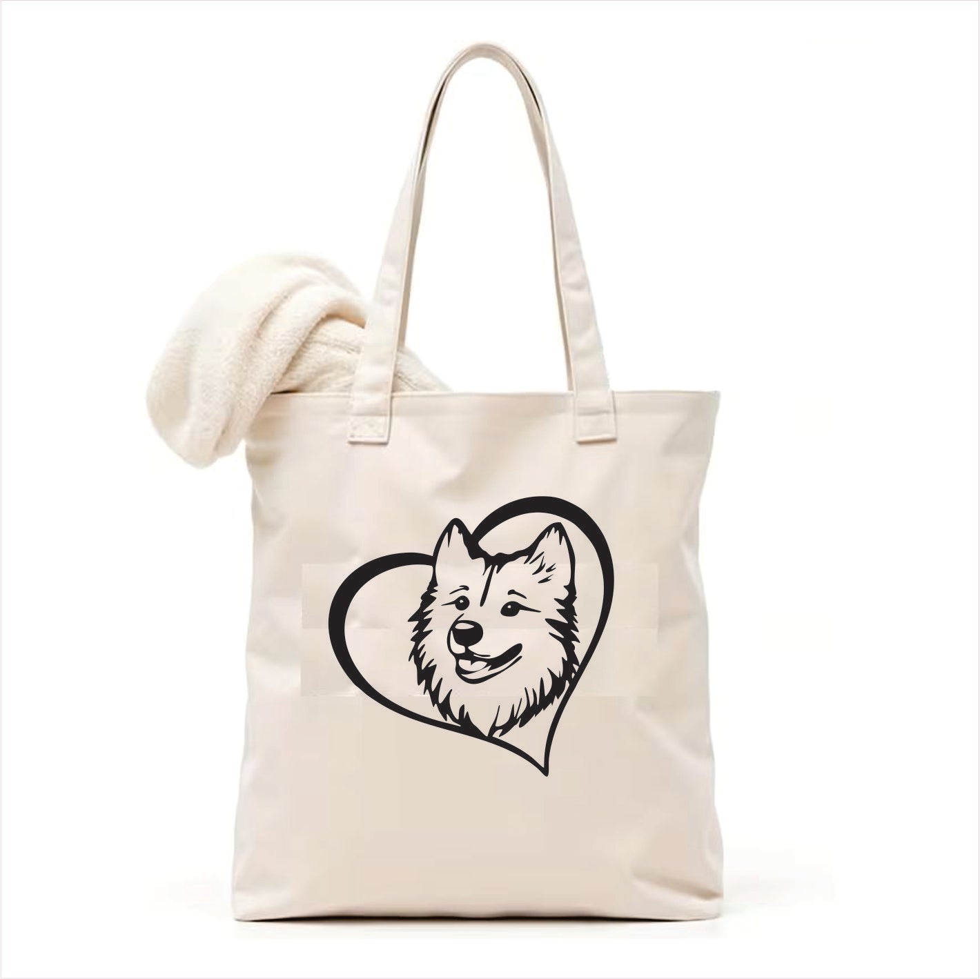 Samoyed heart tote bag 3