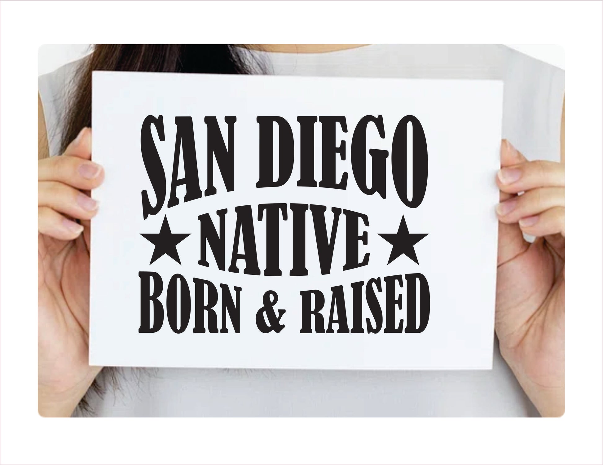 San Diego native born raised California city Usa black decal sticker