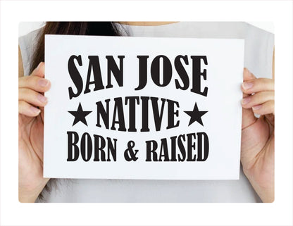 San Jose native born raised California city Usa black decal sticker