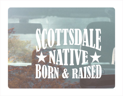 Scottsdale native born raised Arizona city Usa white decal sticker