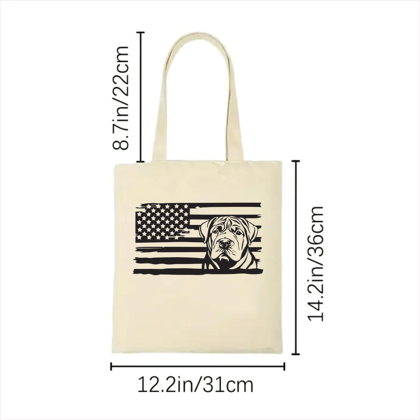 Shar Pei dog tote bag usa 2
