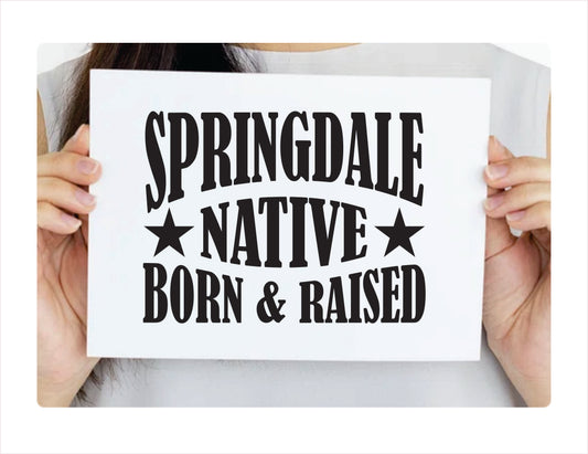 Springdale native born raised Arkansas city Usa black decal sticker