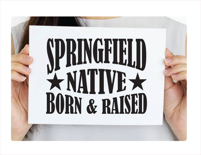 Springfield native born raised Oregon city usa black decal