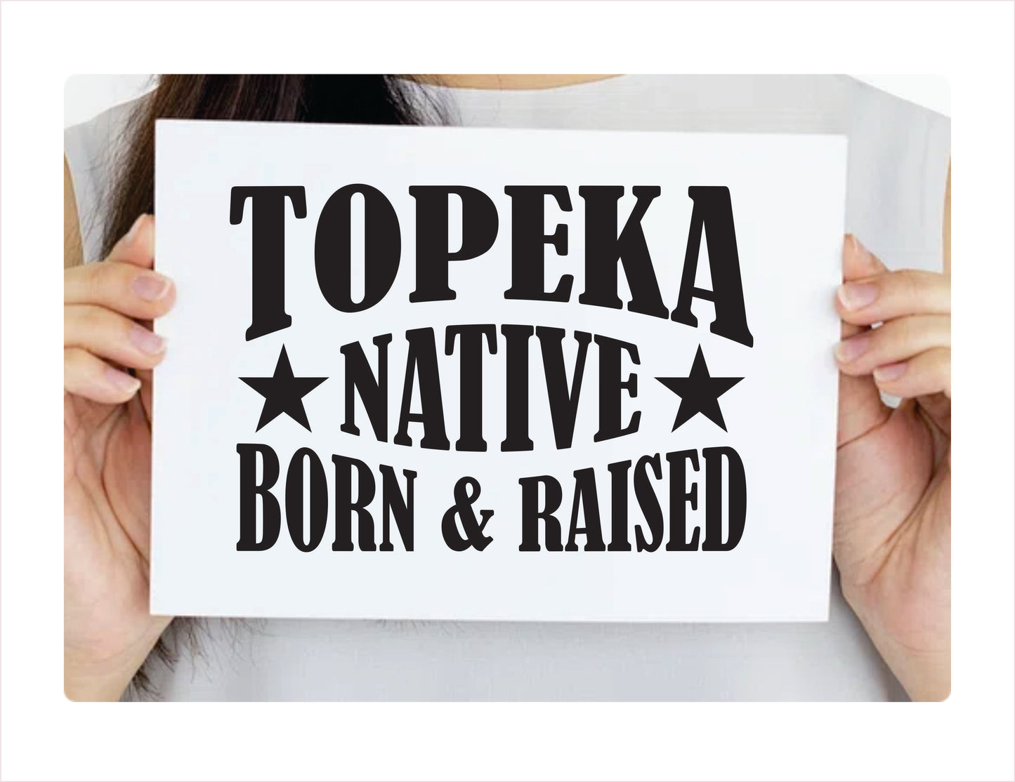 Topeka native born raised Kansas city Usa black decal sticker