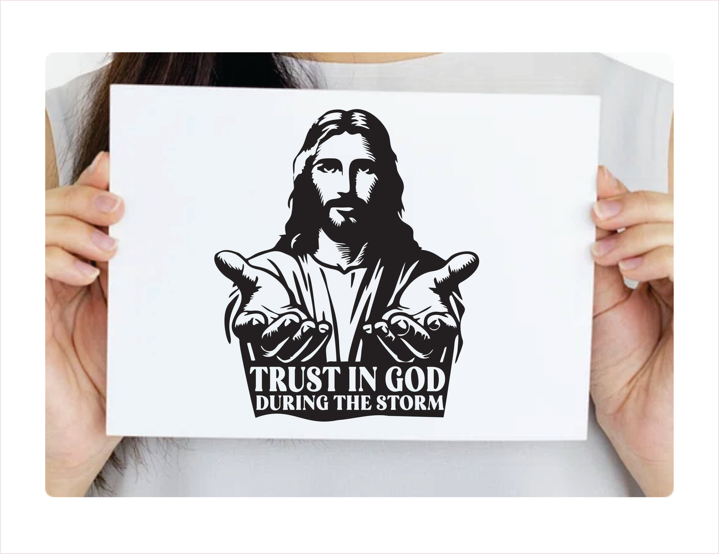 Trust in God during the storm black decal sticker