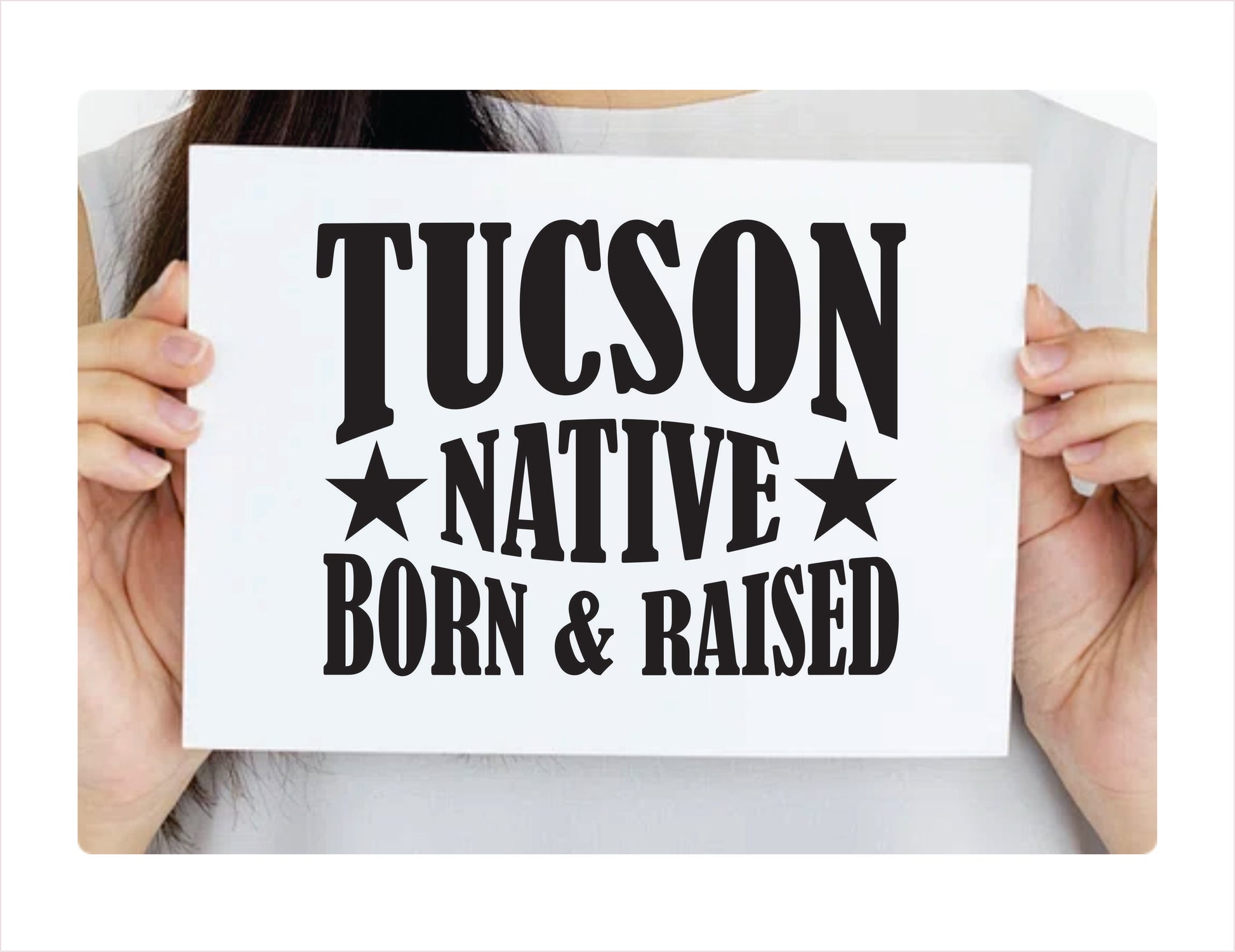 Tucson native born raised Arizona city Usa black decal sticker
