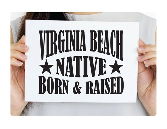 Virginia beach native born raised Virginia city usa decal