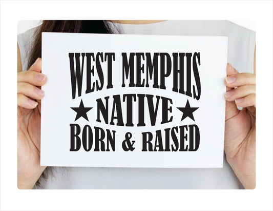 West Memphis native born raised Arkansas city Usa black decal sticker