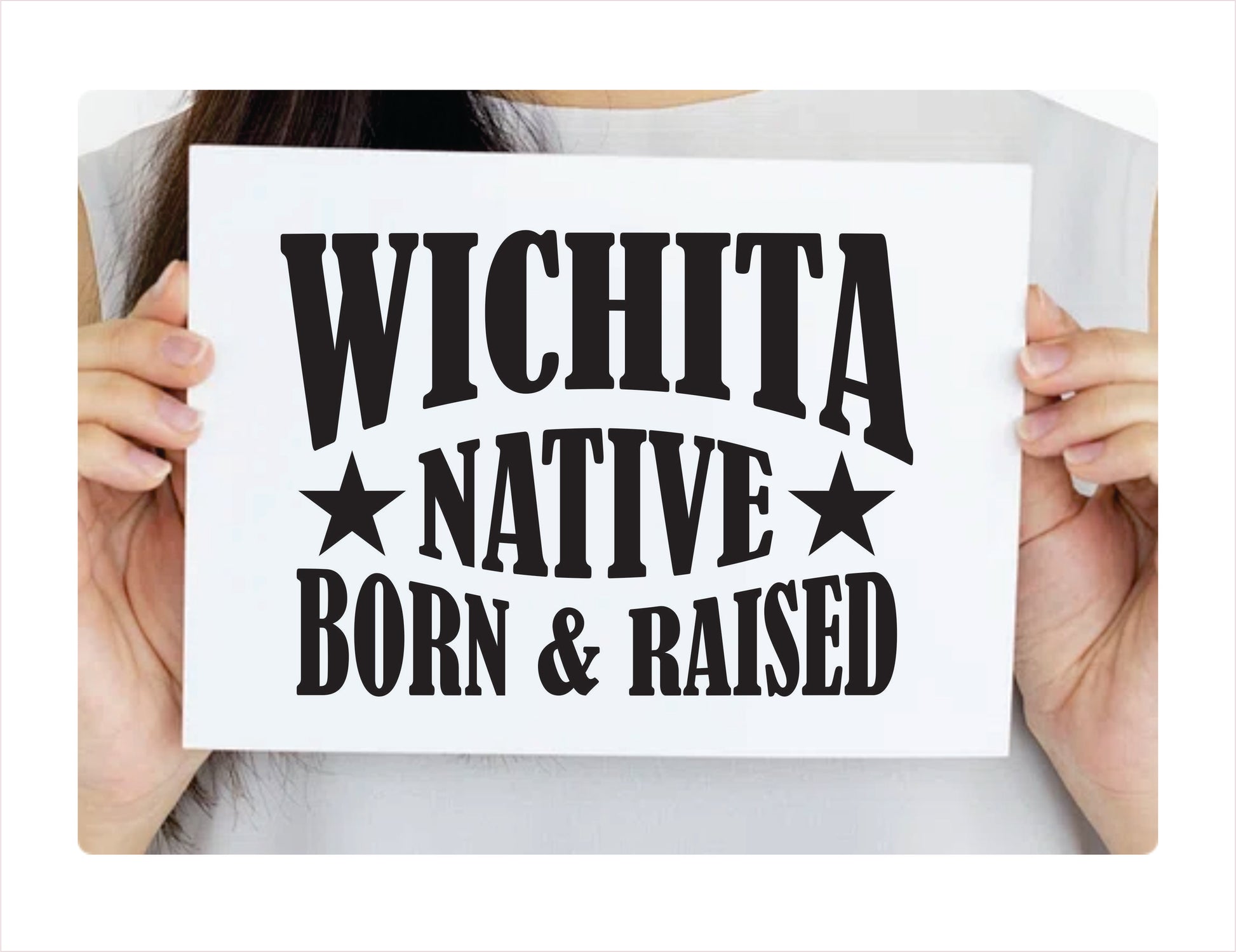 Wichita native born raised Kansas city Usa black decal sticker