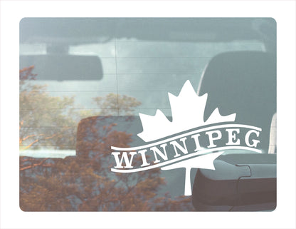 Winnipeg City Canada White Decal Sticker