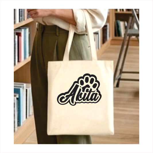 Akita dog paw tote bag 1