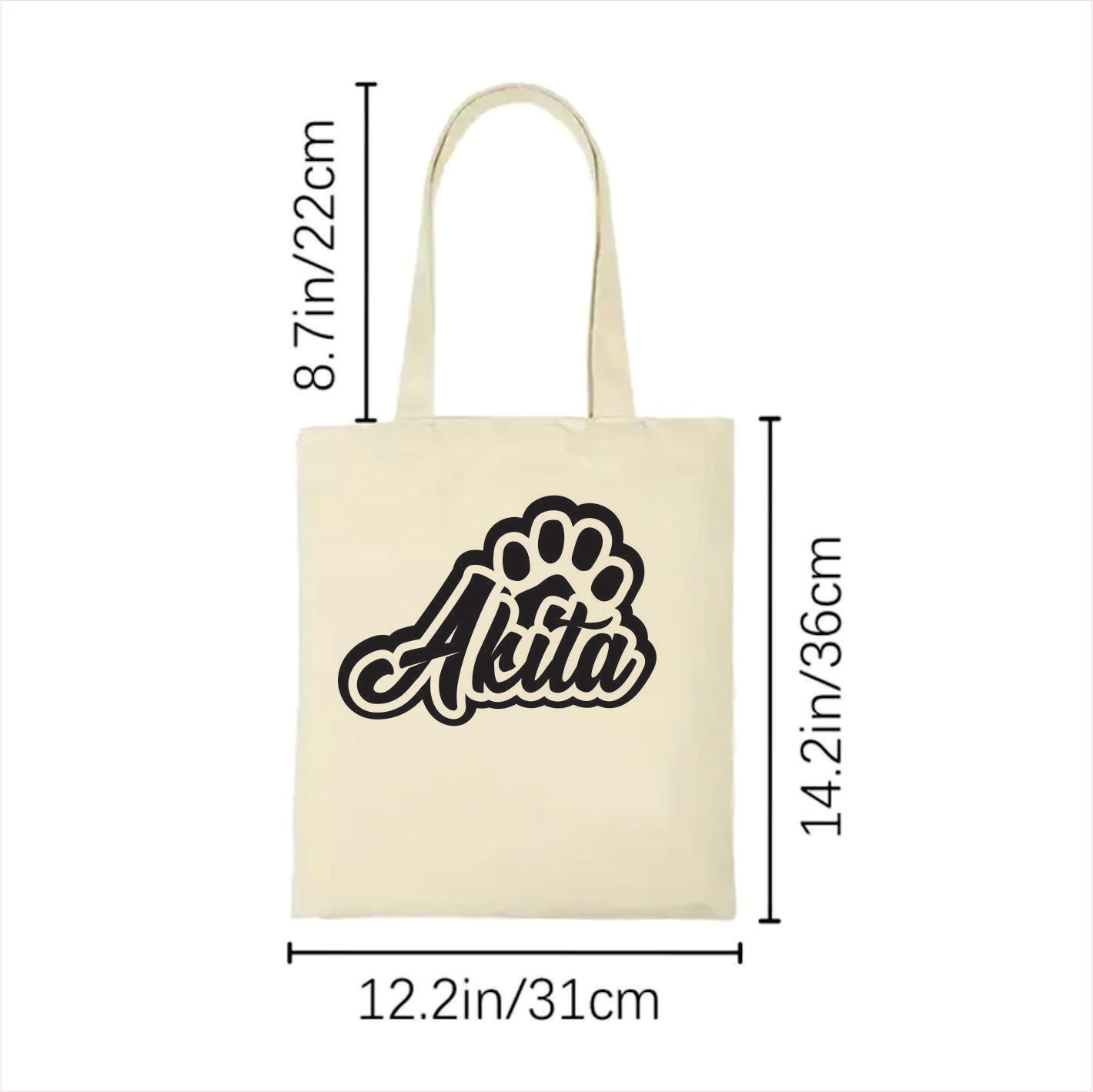 Akita dog paw tote bag 2