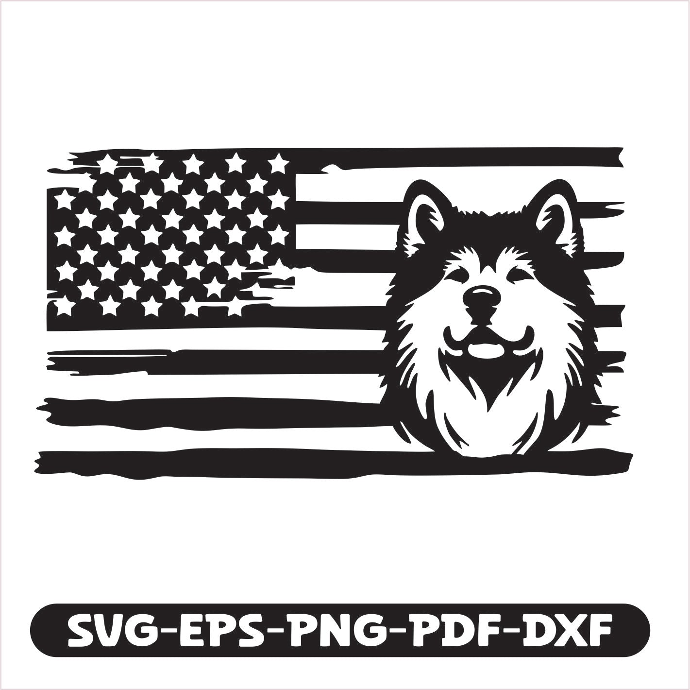 Akita Dog USA SVG EPS PNG PDF DXF Cutting