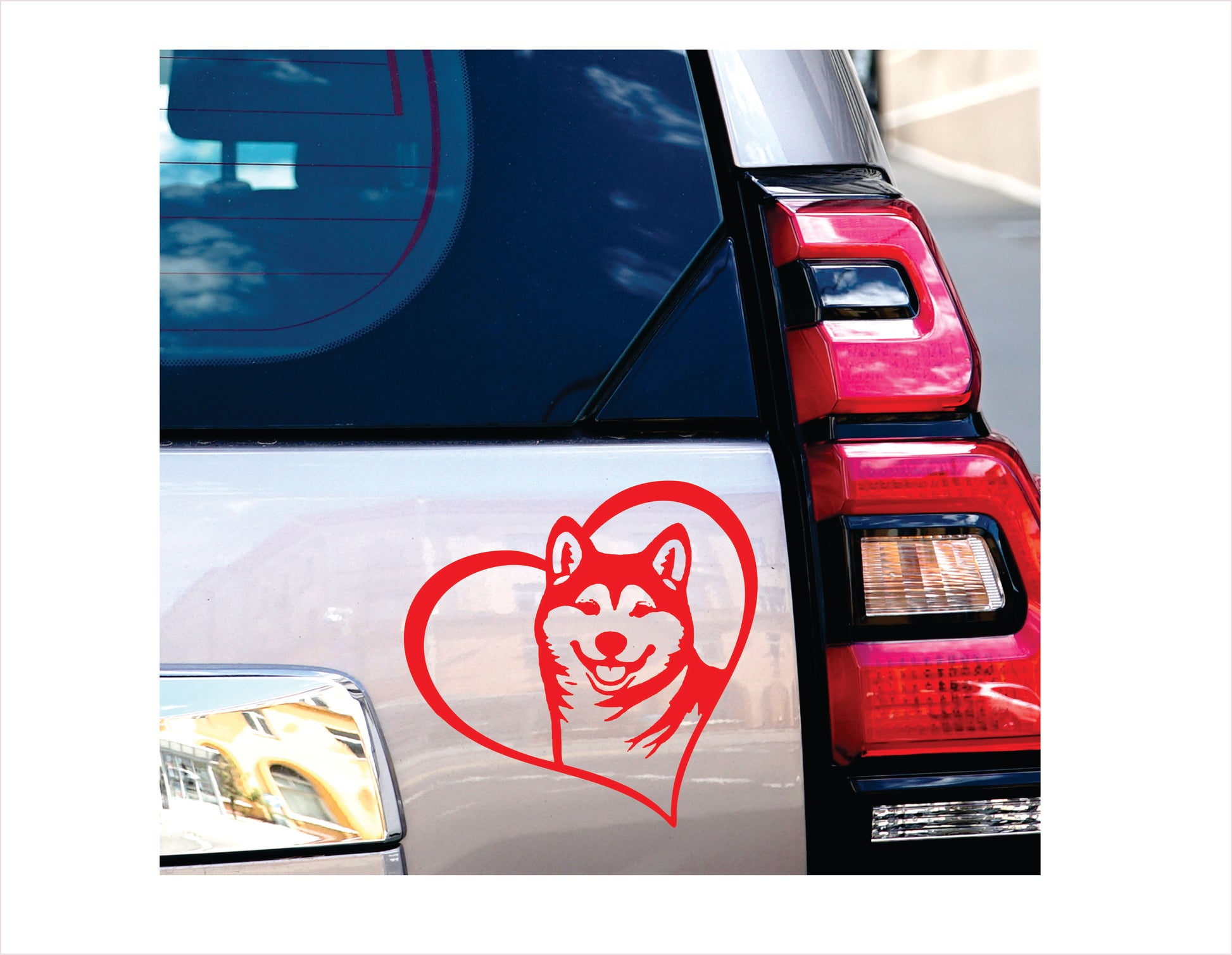 Akita Heart Red Decal Sticker