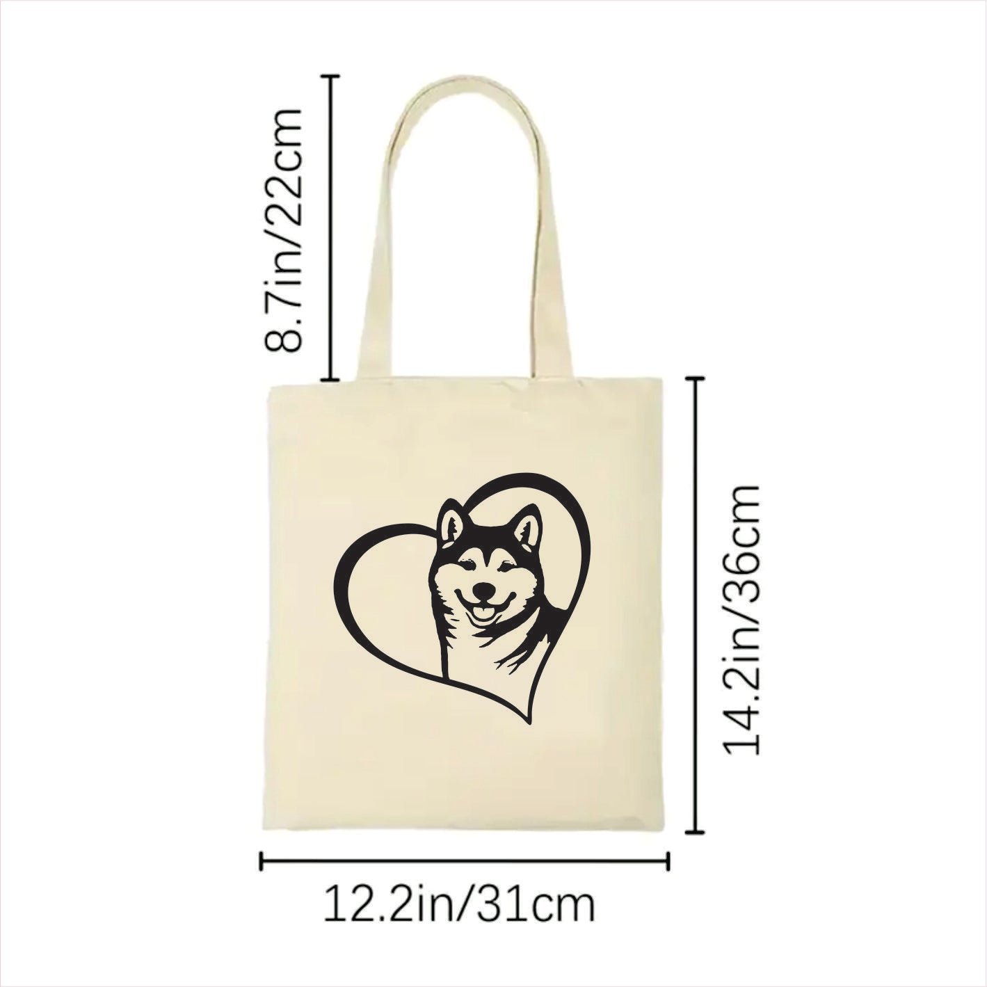 Akita heart tote bag 2