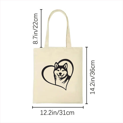 Akita heart tote bag 2