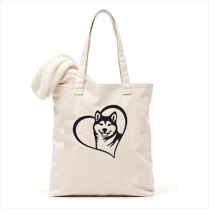 Akita heart tote bag 3