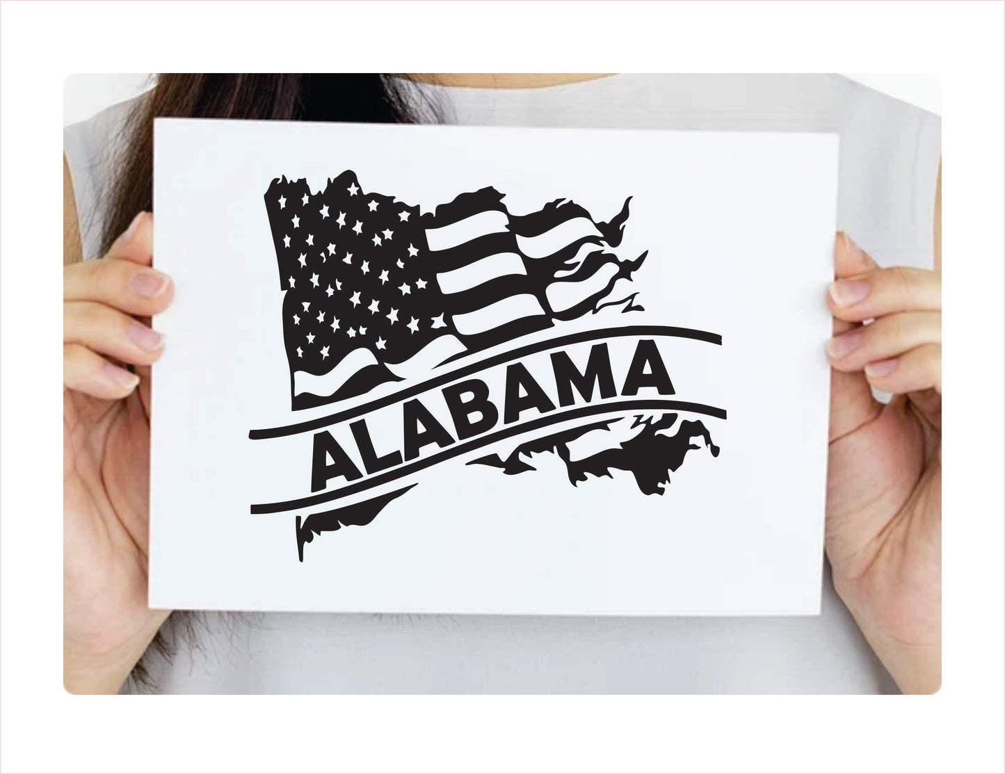 Alabama State Usa Black Decal Sticker