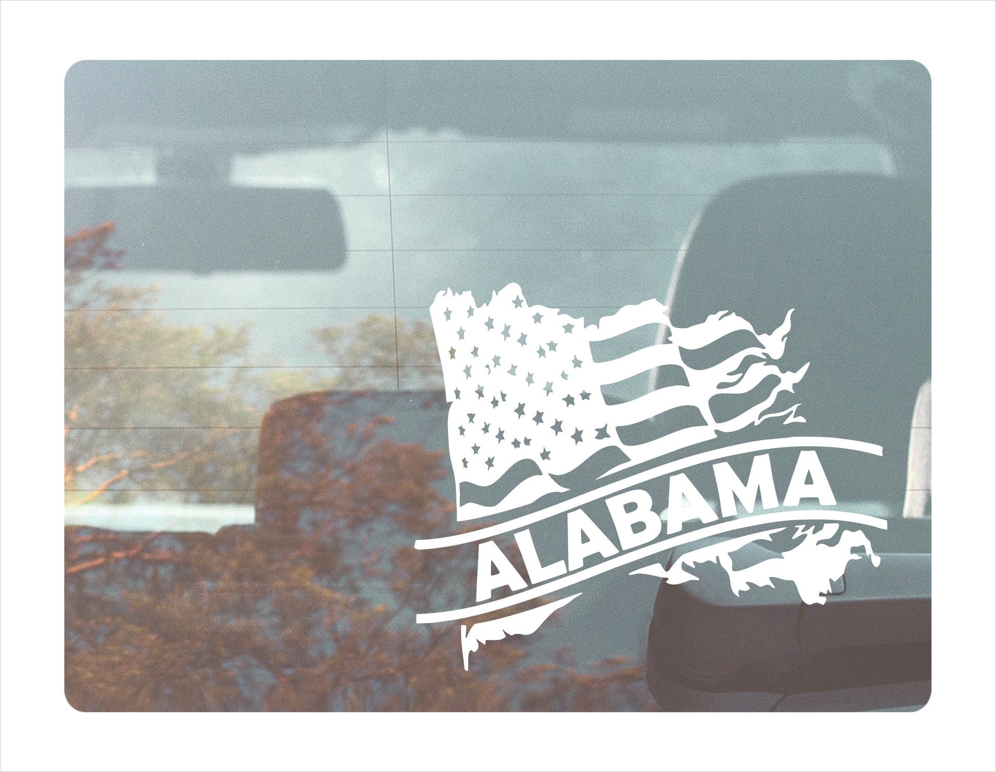 Alabama State Usa White Decal Sticker