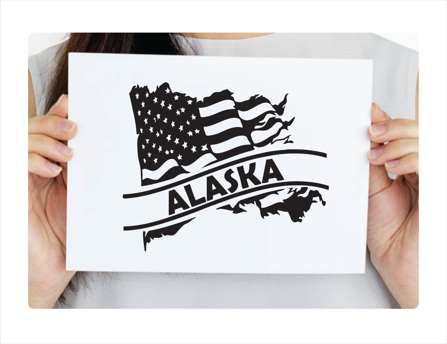 Alaska State Usa Black Decal Sticker