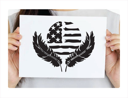American pride Black Vinyl Decal Sticker