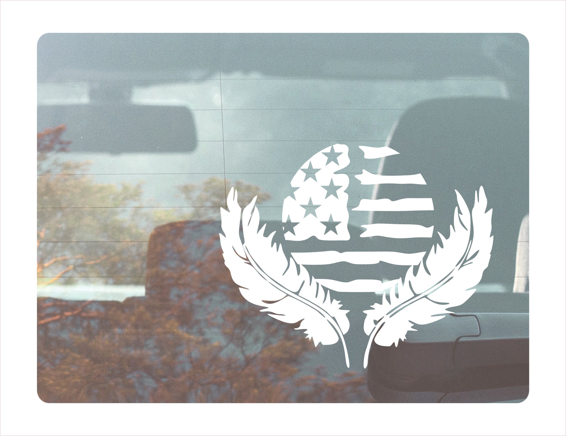 American pride White Vinyl Decal Sticker