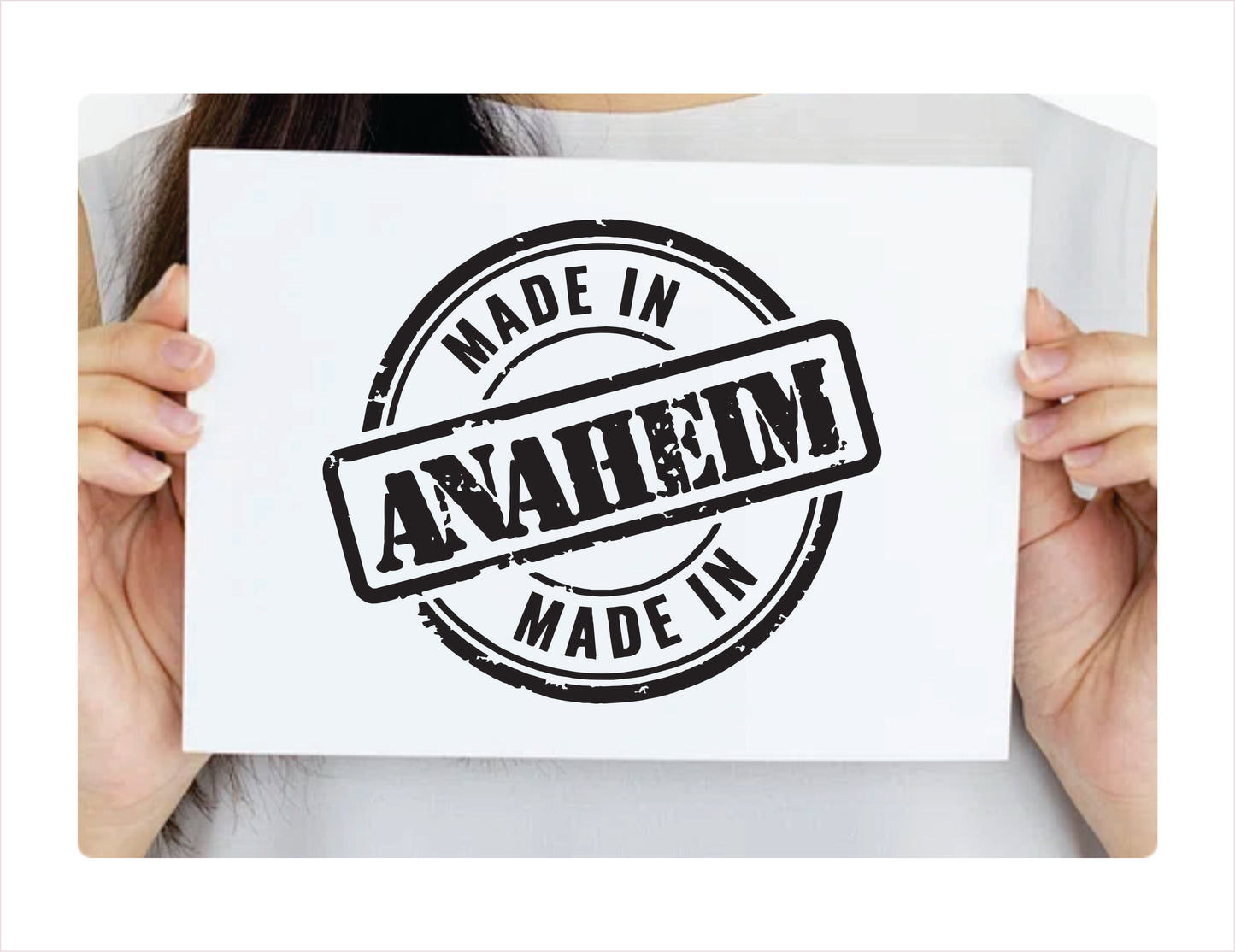 Made in Anaheim California USA black decal sticker