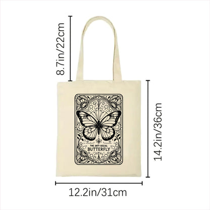 Antisocial butterfly tarot gothic tote bag 2