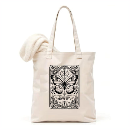 Antisocial butterfly tarot gothic tote bag 3
