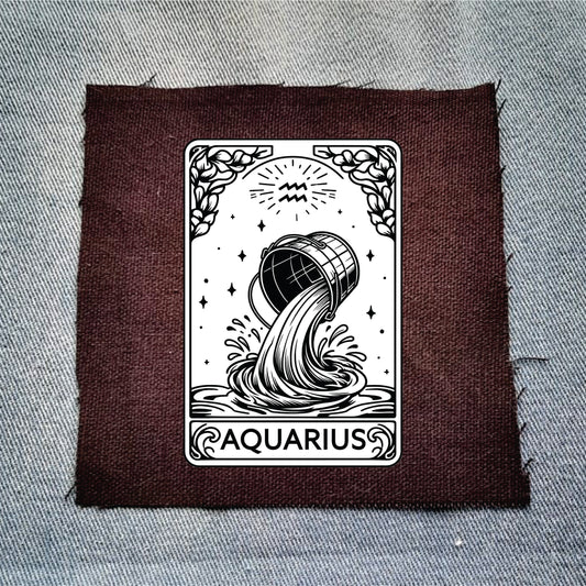 Aquarius Zodiac Patch - Astrology Sew-On Patch, 4x4 in