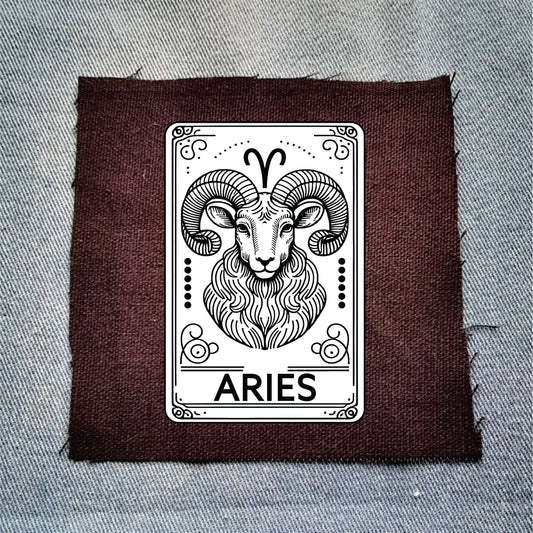 Aries Zodiac Black Patch