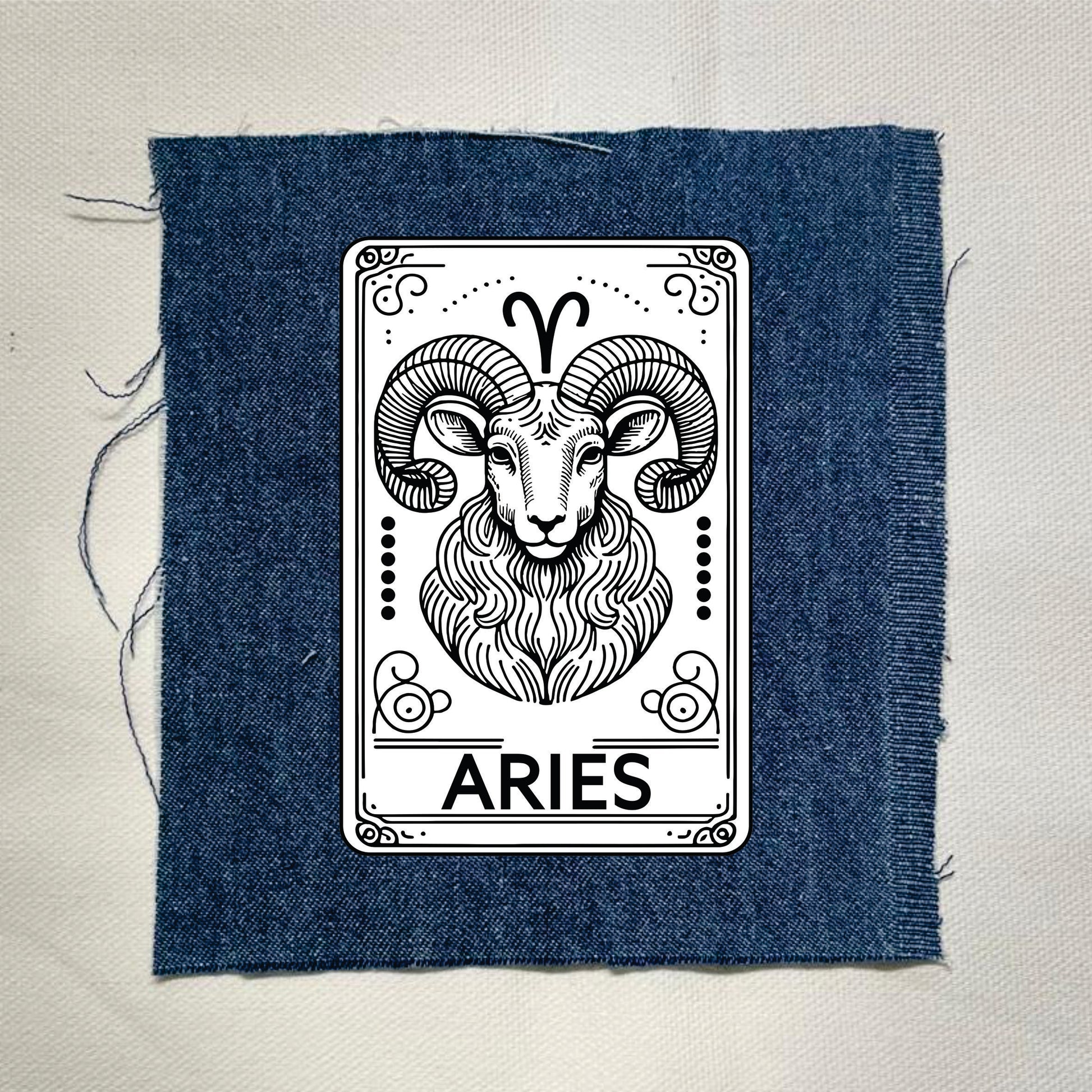 Aries Zodiac Light Denin Patch