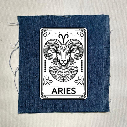 Aries Zodiac Light Denin Patch