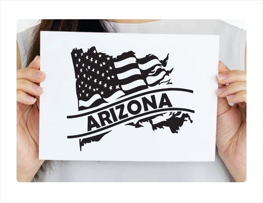 Arizona State Usa Black Decal Sticker