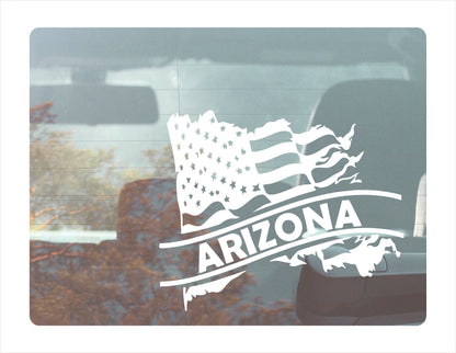 Arizona State Usa White Decal Sticker