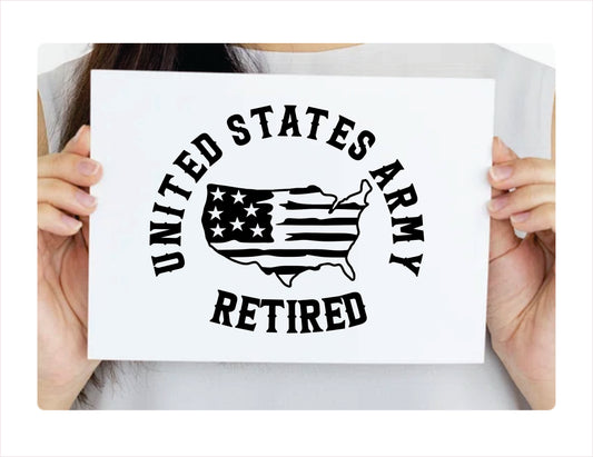 United States Army Retired Decal Sticker - FREE shipping
