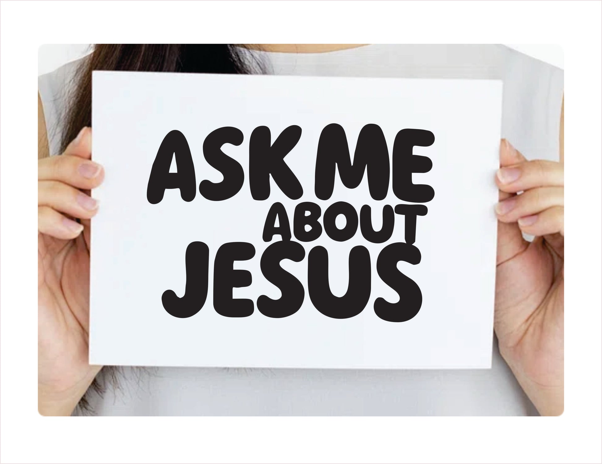 Ask me about Jesus religious black decal sticker