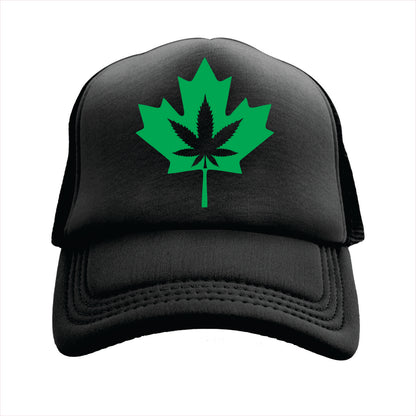 Cannabis Canadian Symbol Trucker Hat Cap