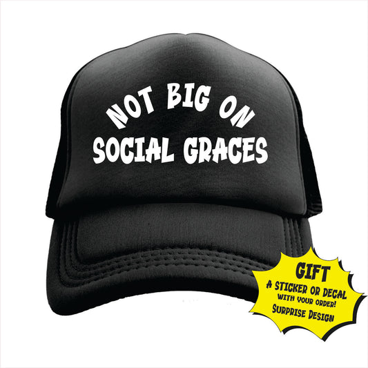 Not big on social graves Trucker Hat Cap