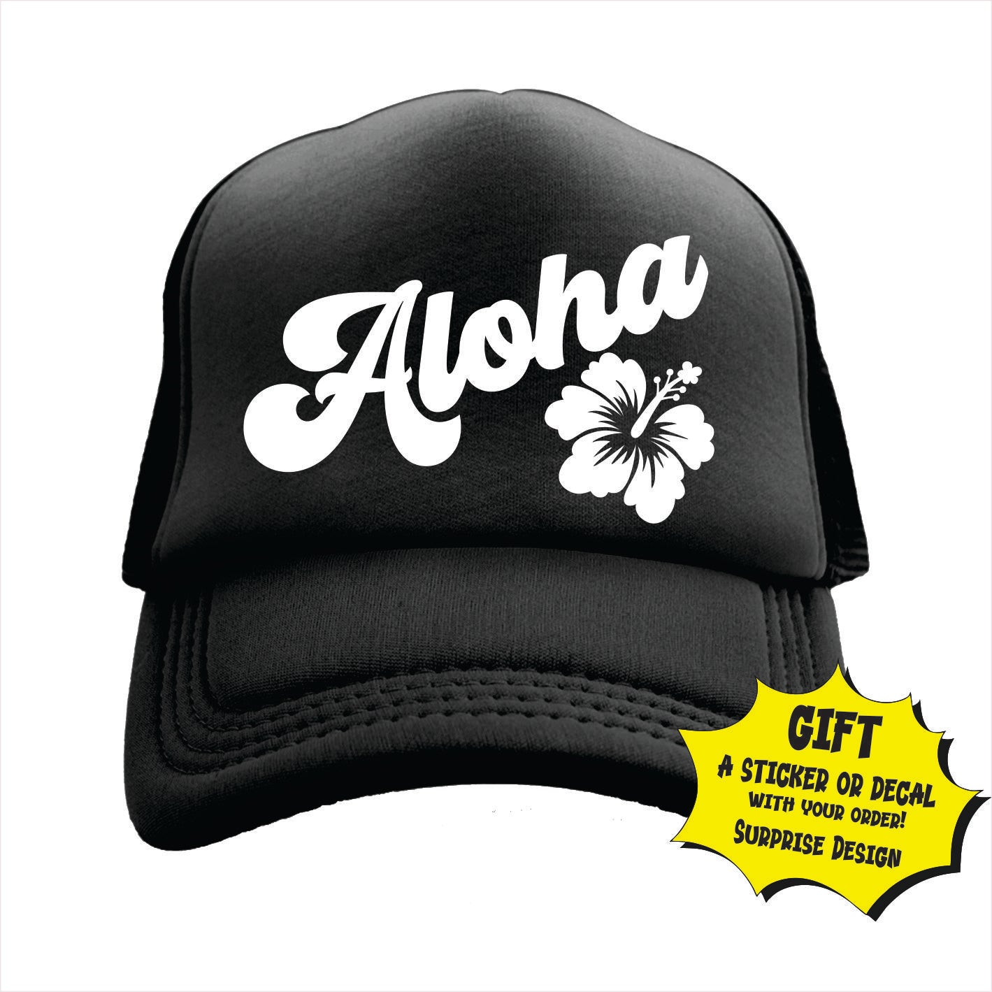 Aloha Hawaiian Flower Trucker Hat Cap