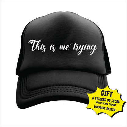 This is me trying Trucker Hat Cap